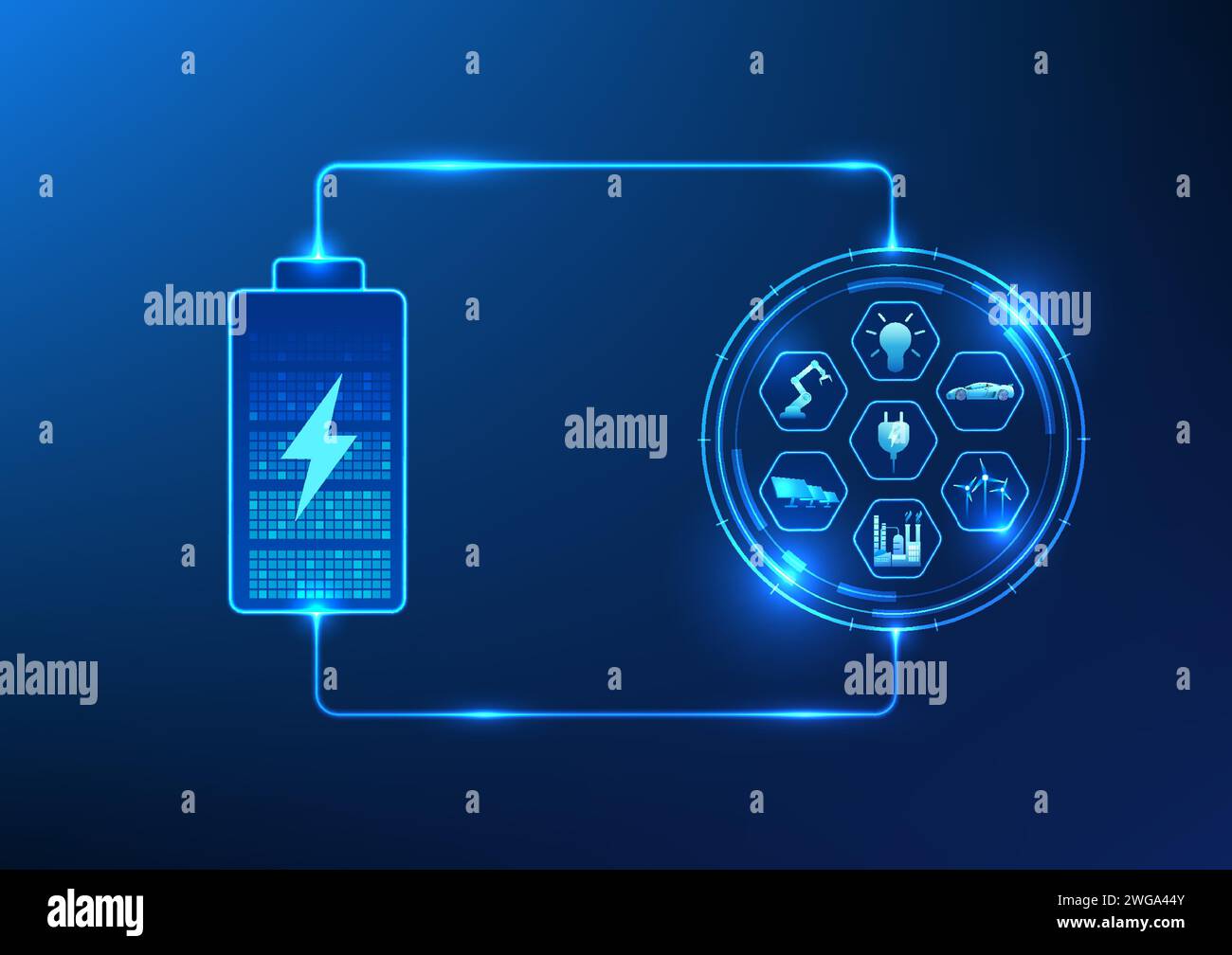 Battery technology that supplies energy to the technology circle It