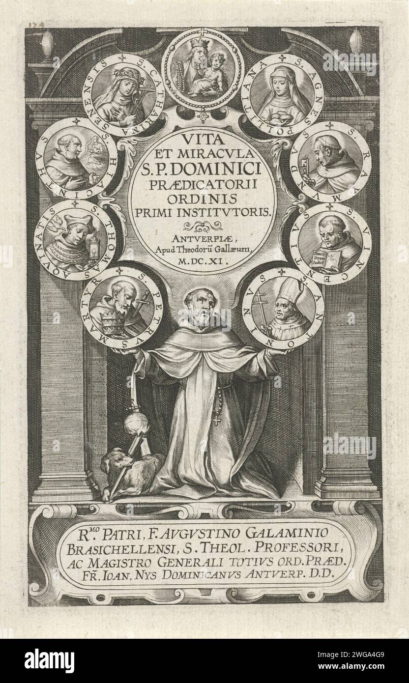 Holy Dominicus with other Saints, Theodoor Galle, After Pieter de Jode ...