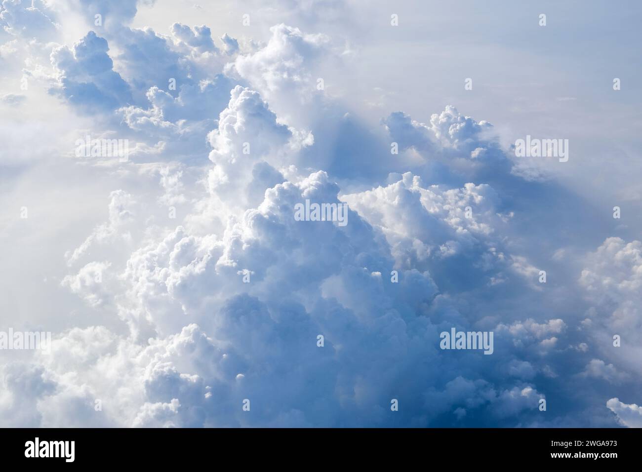 Above view of white fluffy clouds Stock Photo - Alamy