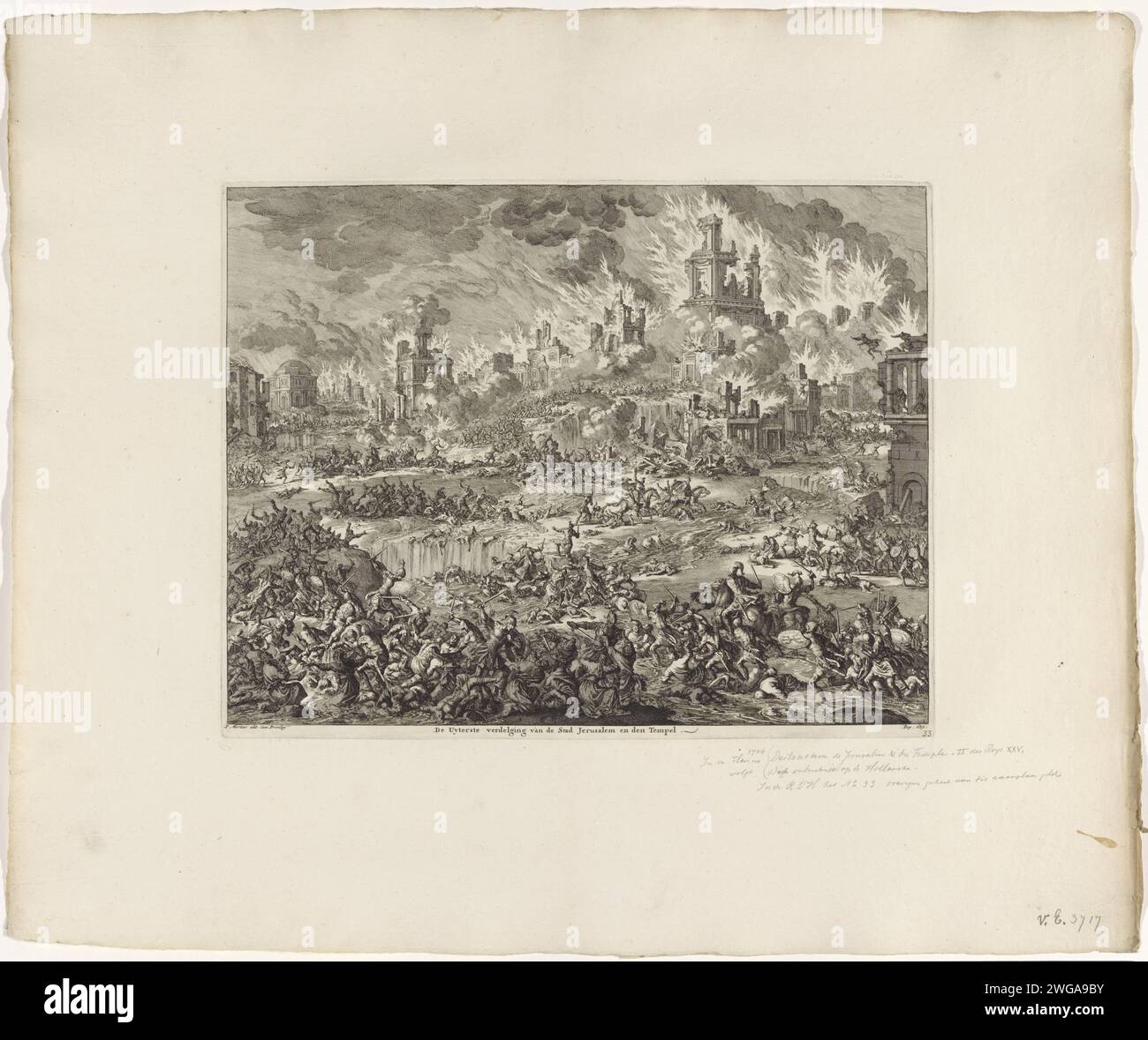 Destruction of Jerusalem by the Babylonian army, Jan Luyken, 1708 print ...