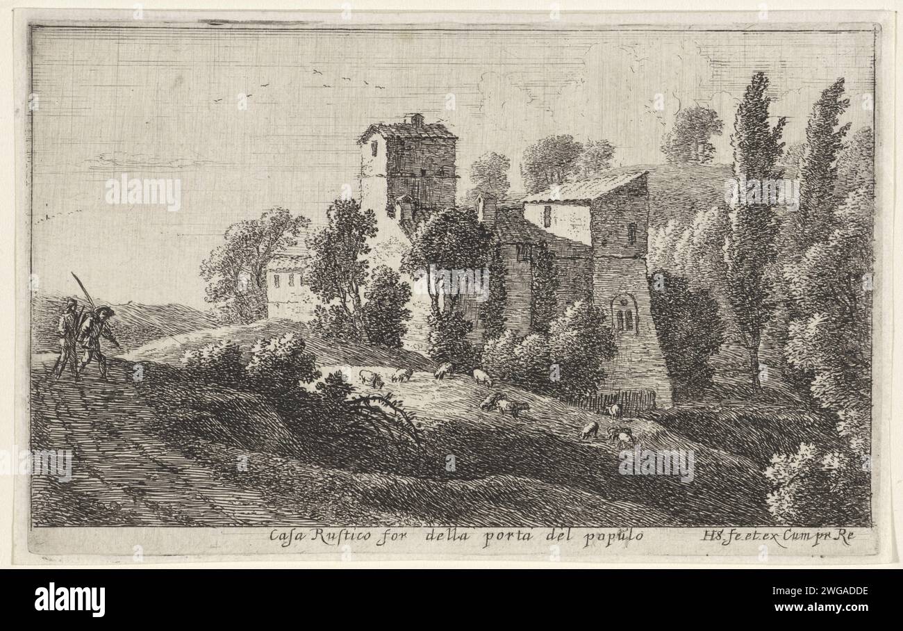 Farm outside the Porta del Popolo, Herman van Swanevelt, 1652 - 1653 ...