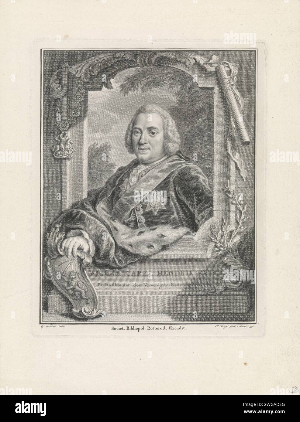 Portrait of Prince William IV of OranjeNassau, Pieter Tanjé, after