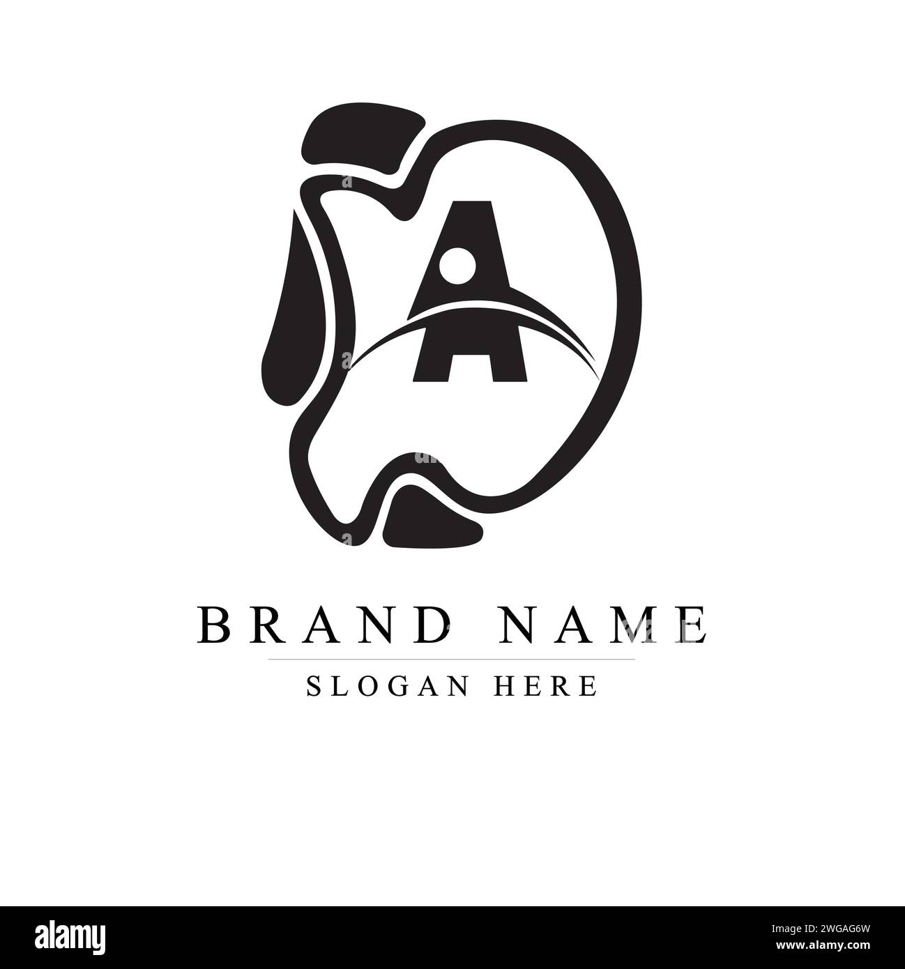 Modern and unique letter DA, AD initials logo design, Initial lowercase letter logo DA Stock Vector