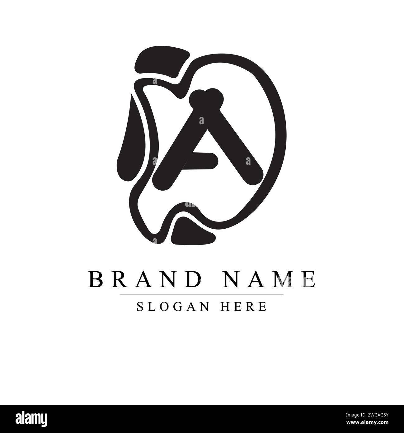 Modern and unique letter DA, AD initials logo design, Initial lowercase letter logo DA Stock Vector
