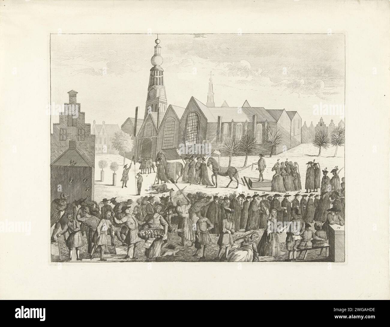 Funeral of Daniël Raap, 1754, 1754 print Cartoon on the funeral of the ...