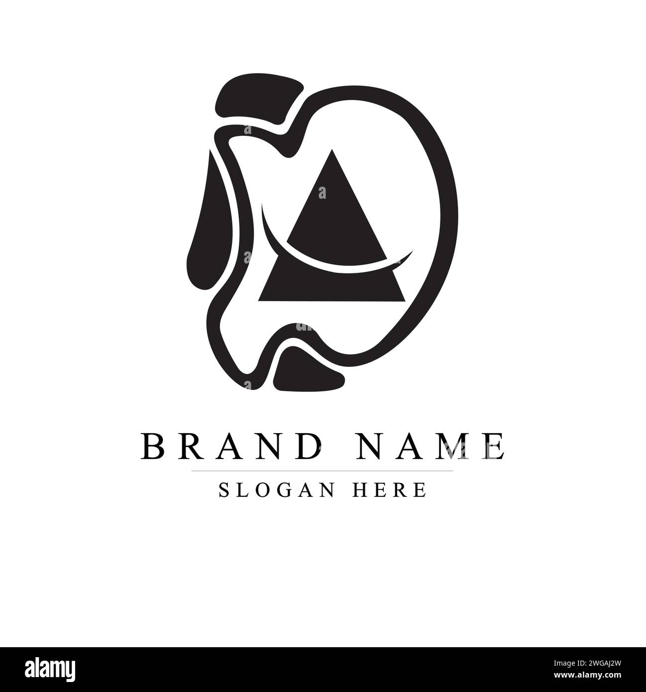 letter DA simple curves logo vector, AD logo design vector illustration Stock Vector