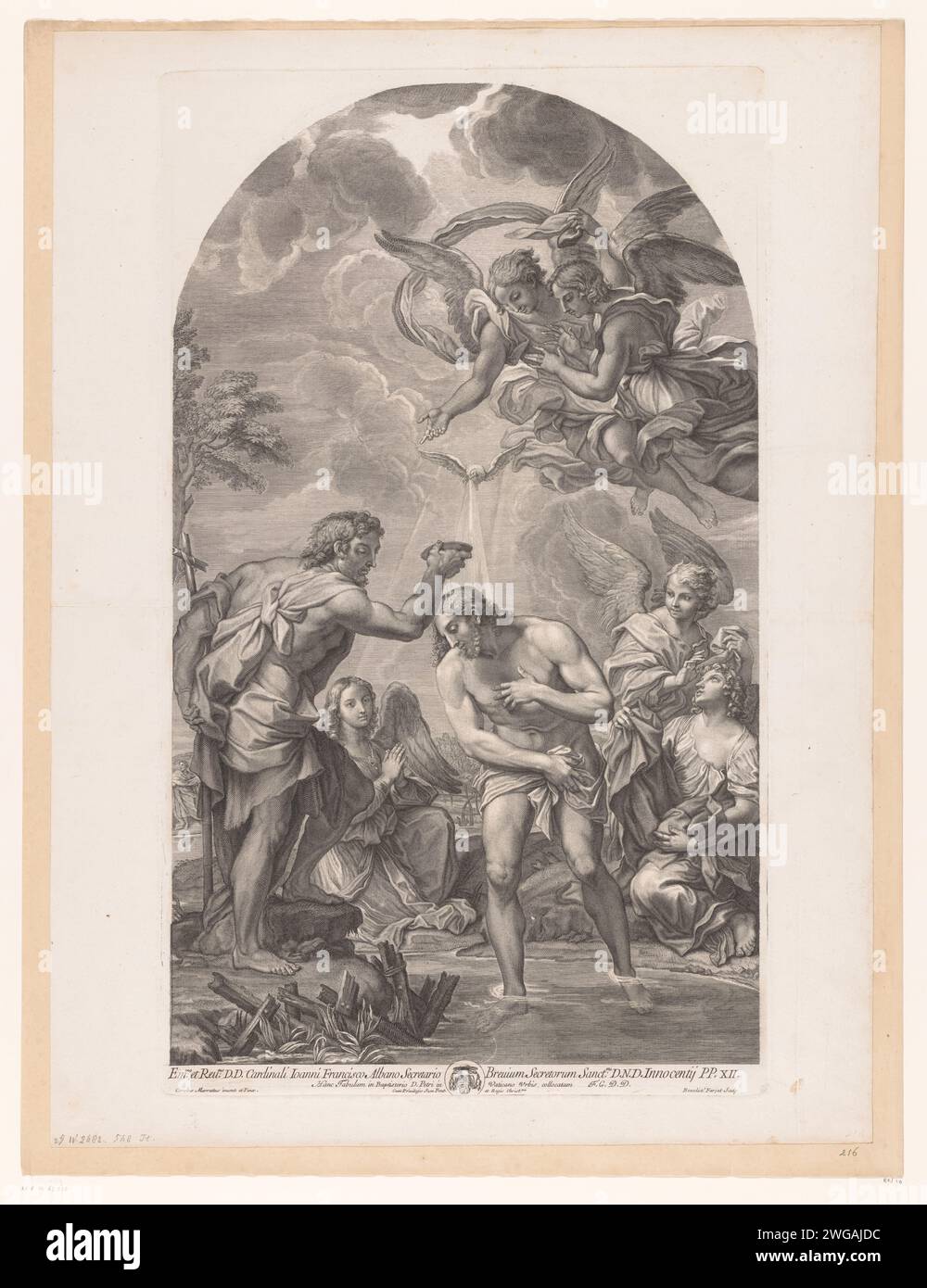 Baptism of Christ, Benoît Farjat, After Carlo Maratta, 1728 print Rome ...