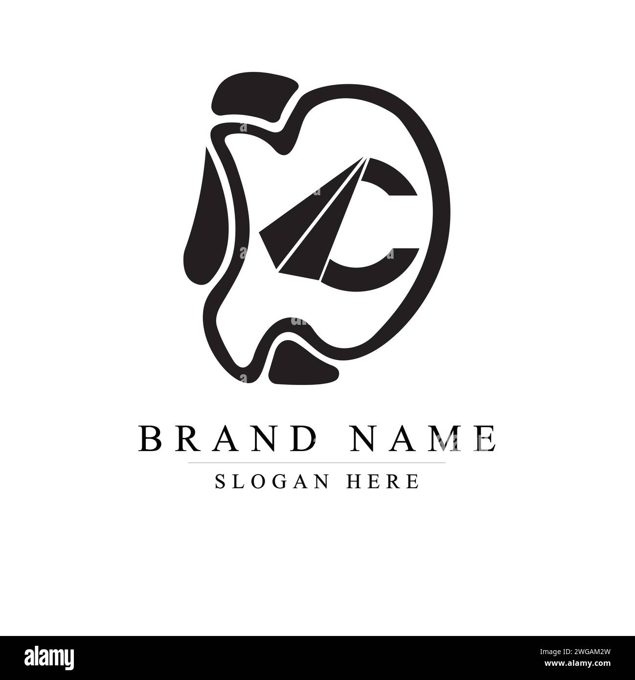 Modern and unique letter DC initials logo design, Initial lowercase letter logo dc Stock Vector