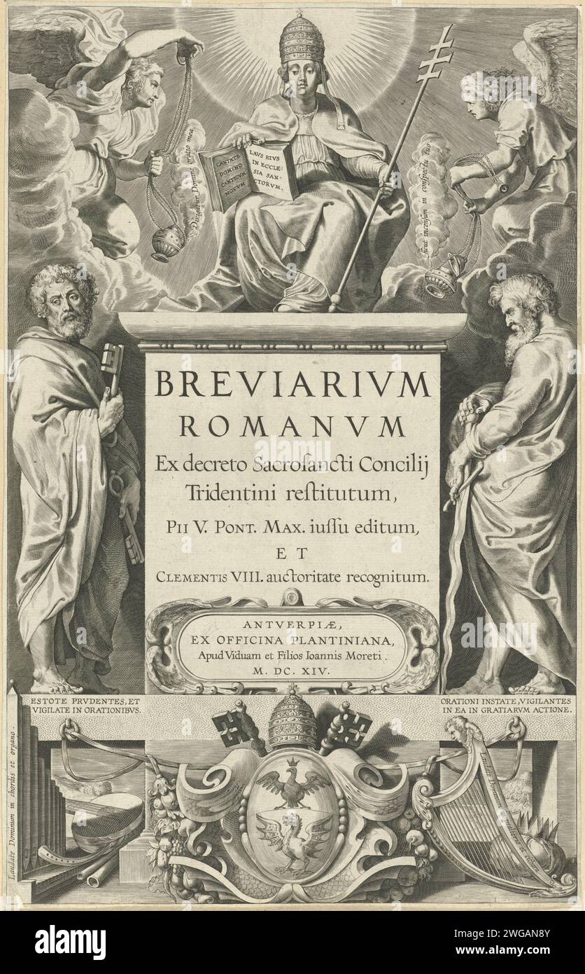 Title page for Breviarium Romanum, 1614, Theodoor Galle (Possibly ...