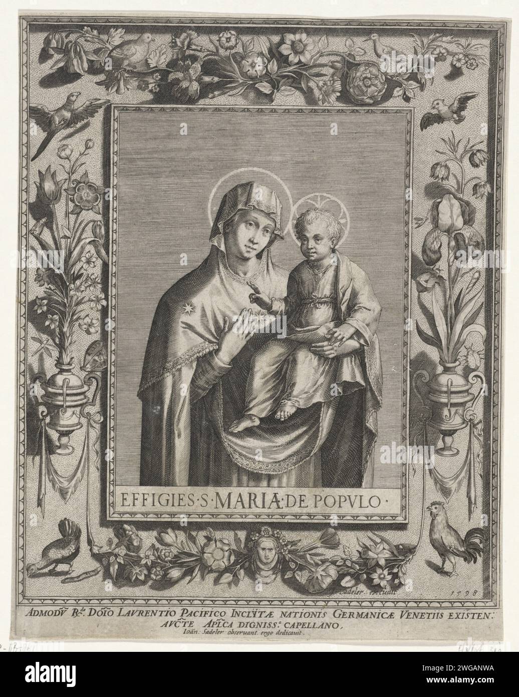 Mary with the Christ Child, Johann Sadeler (i), 1598 print The Virgin ...