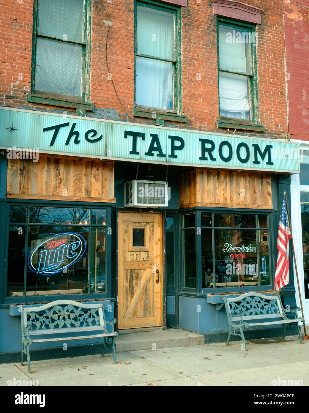 The Tap Room vintage sign in Westfield, New York Stock Photo