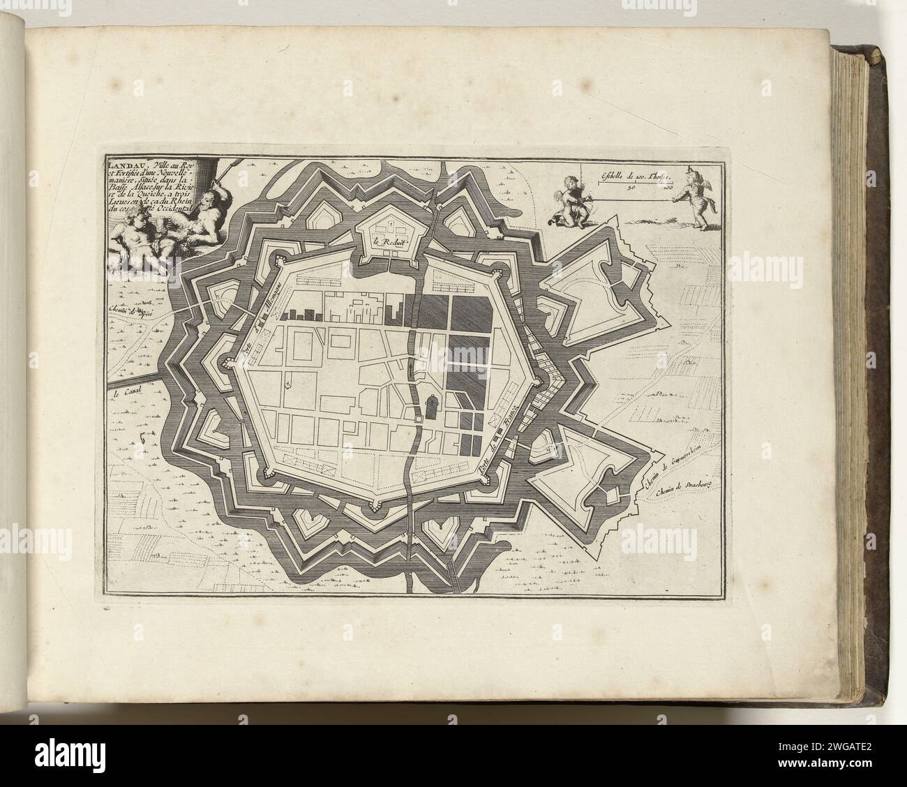 Map of Landau, 1693, 1693 print Map of the reinforcements around the