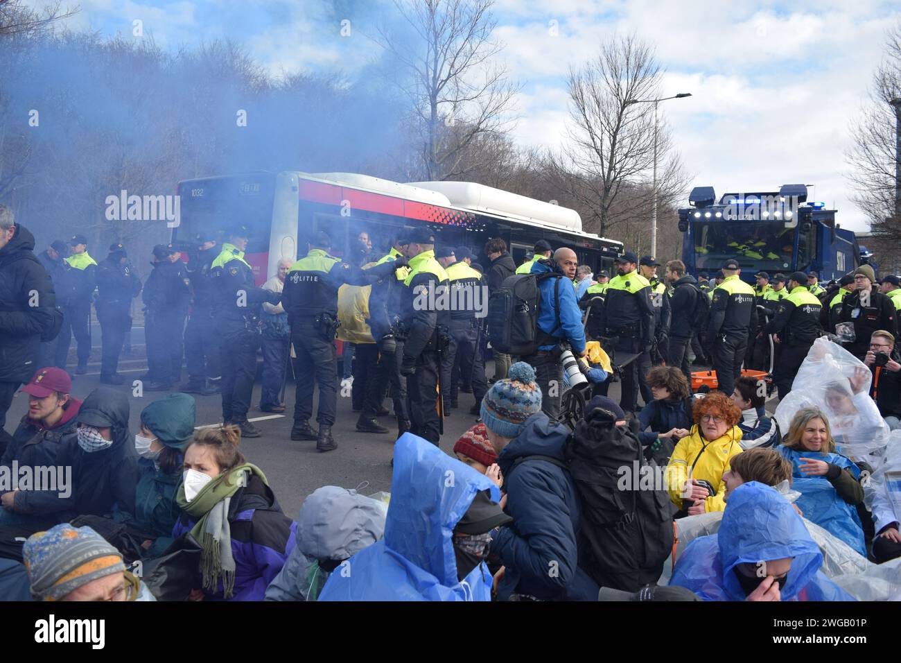 THE HAGUE, NETHERLANDS - FEBRUARY 03: Hundreds of climate activists ...