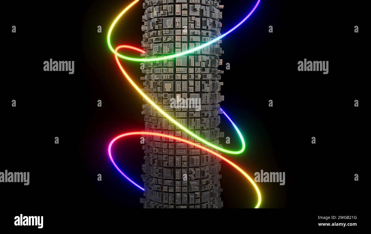 Mechanism Color Color circle gear mechanism technical development intro 3d render Stock ...