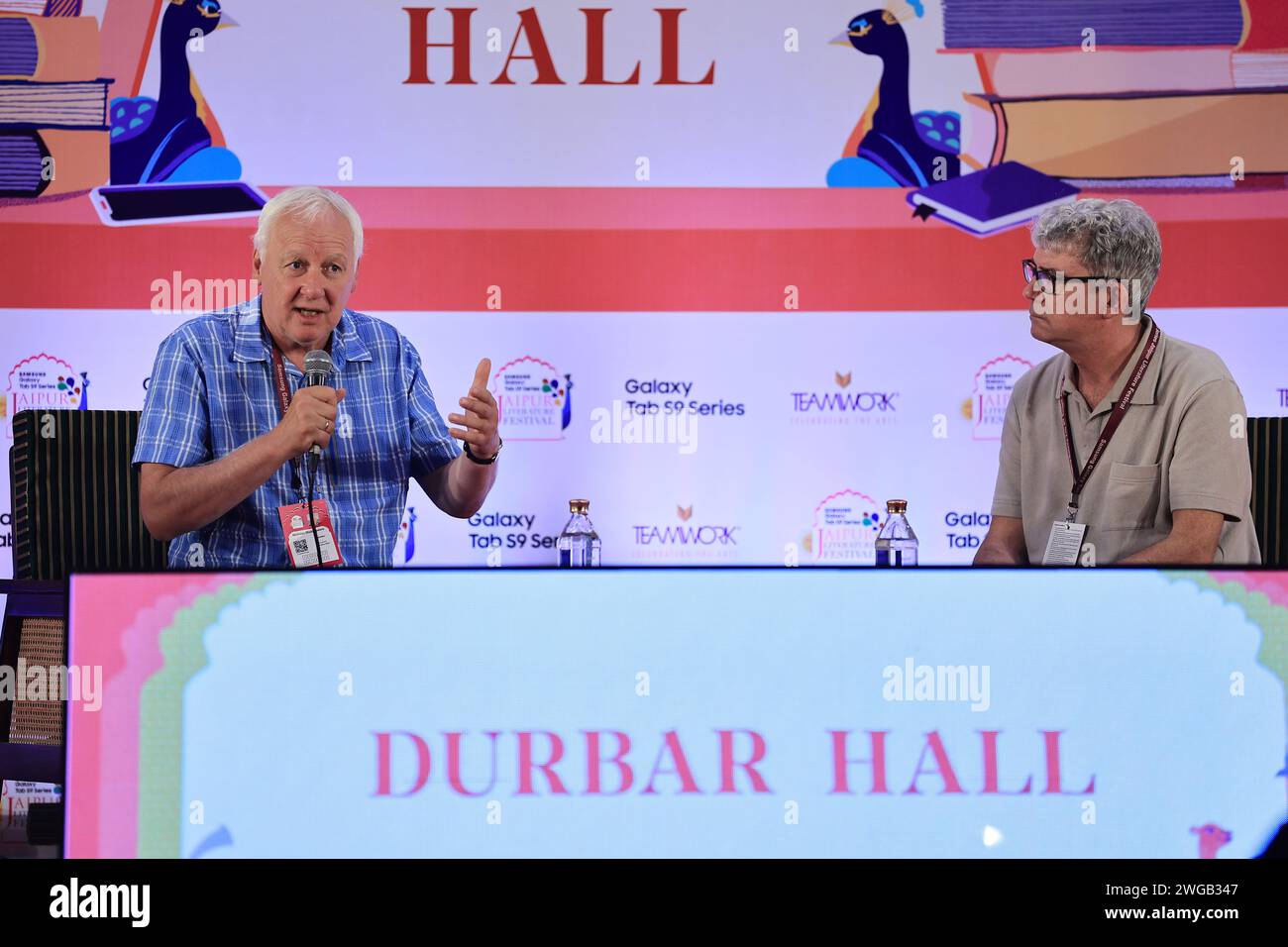 Jaipur, India. 03rd Feb, 2024. Biographer Nicholas Shakespeare and Matthew Parker are attending a session at the Jaipur Literature Festival 2024 in Jaipur, Rajasthan, India, on February 3, 2024. (Photo by Vishal Bhatnagar/NurPhoto)0 Credit: NurPhoto SRL/Alamy Live News Stock Photo