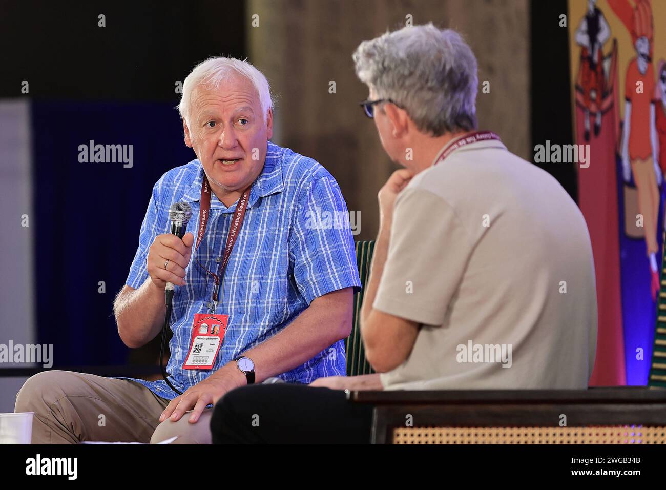 Jaipur, India. 03rd Feb, 2024. Biographer Nicholas Shakespeare and Matthew Parker are attending a session at the Jaipur Literature Festival 2024 in Jaipur, Rajasthan, India, on February 3, 2024. (Photo by Vishal Bhatnagar/NurPhoto) Credit: NurPhoto SRL/Alamy Live News Stock Photo