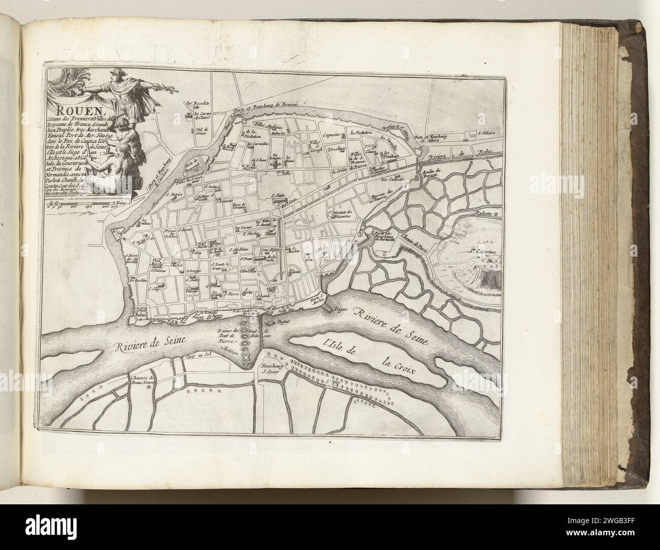 Map of Rouen, ca. 1693-1696, 1693 - 1696 print Map of the French city ...