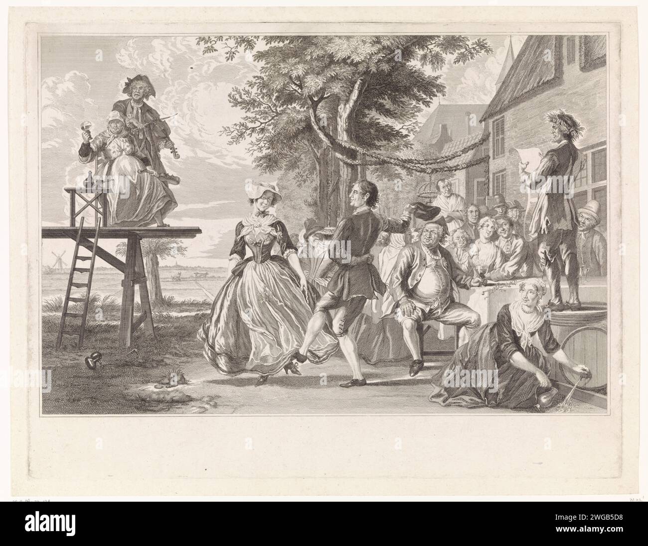 Wedding of Cloris and Roosje, Pieter Tanjé, After Cornelis Troost, 1752 ...