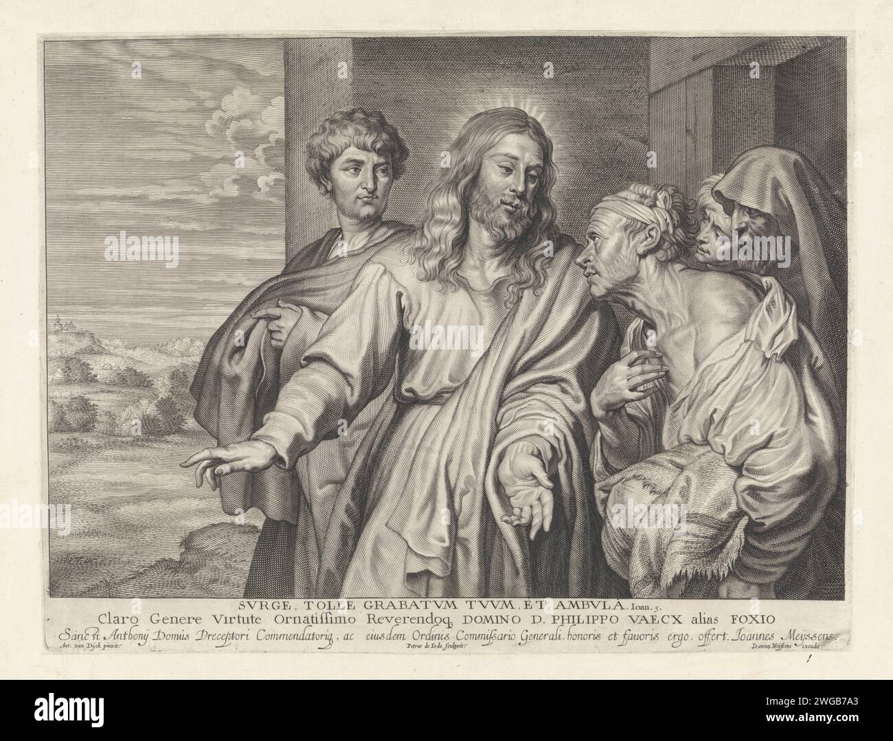 Christ heals a paralyzed, Pieter de Jode (II), After Anthony Van Dyck ...