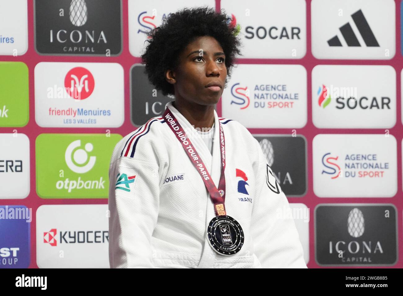 MarieEve Gahie of France Silver medal, Women's 70 Kg during the Paris