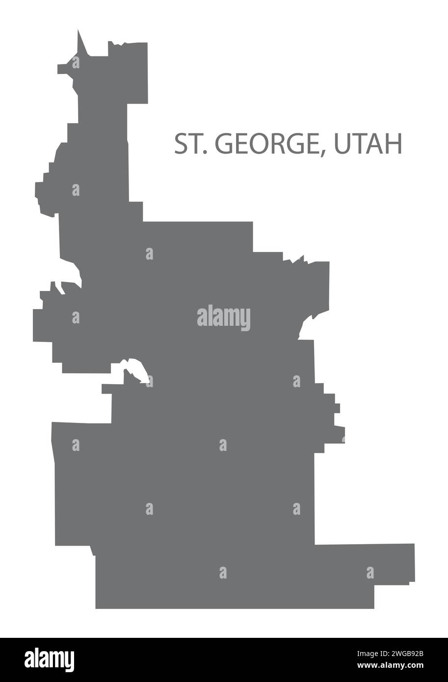 St. Utah USA city map grey illustration silhouette shape Stock