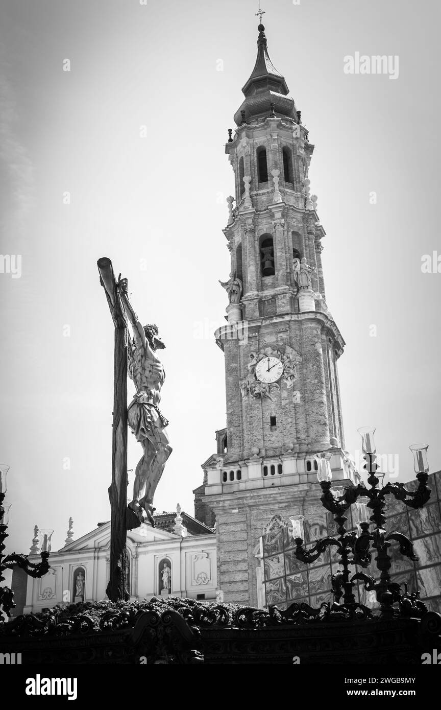 Fotografía de la Semana Santa 2023, celebrada en Zaragoza. Stock Photo
