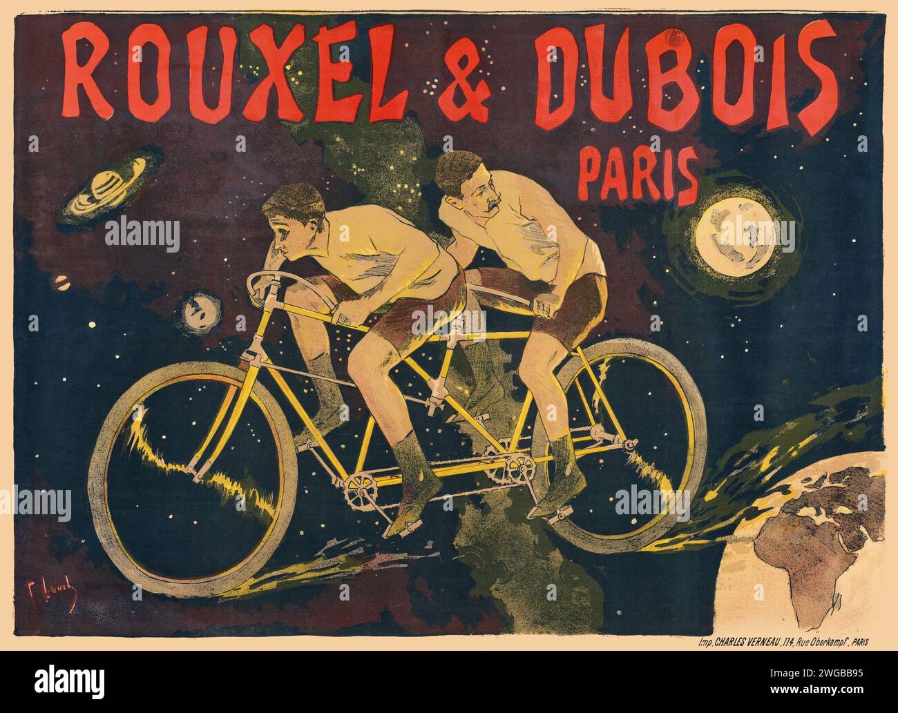 Rouxel et Dubois by Ferdinand Lunel (1857-1933). Poster published in 1895 in France. Stock Photo