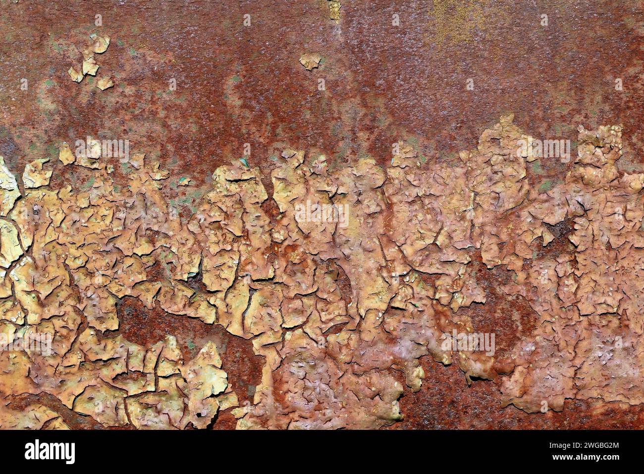 Flaking paint from the metal surface, grunge texture Stock Photo