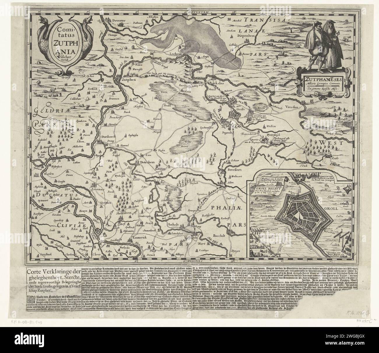 Map of Graafschap Zutphen, 1627, 1627 print Map by Graafschap Zutphen ...
