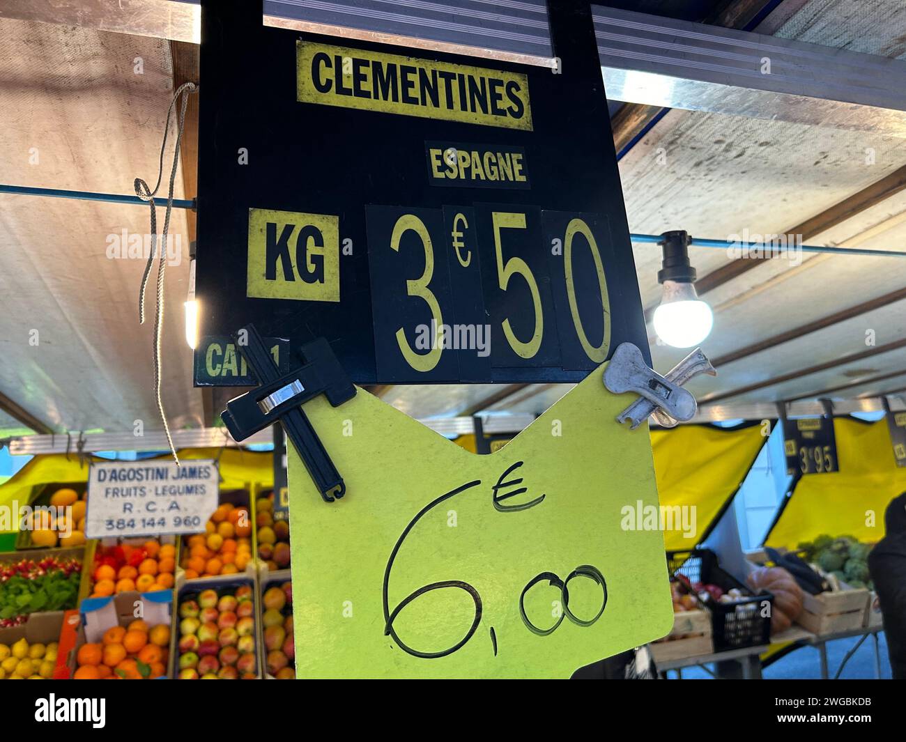 Origin from Spain, Italy and France of Fresh fruit and vegetables on