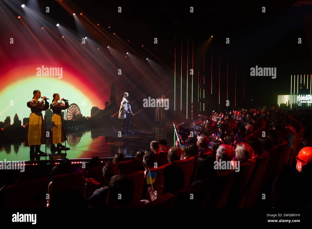 KYIV, UKRAINE - FEBRUARY 2, 2024 - Singer Anka presents her song ...