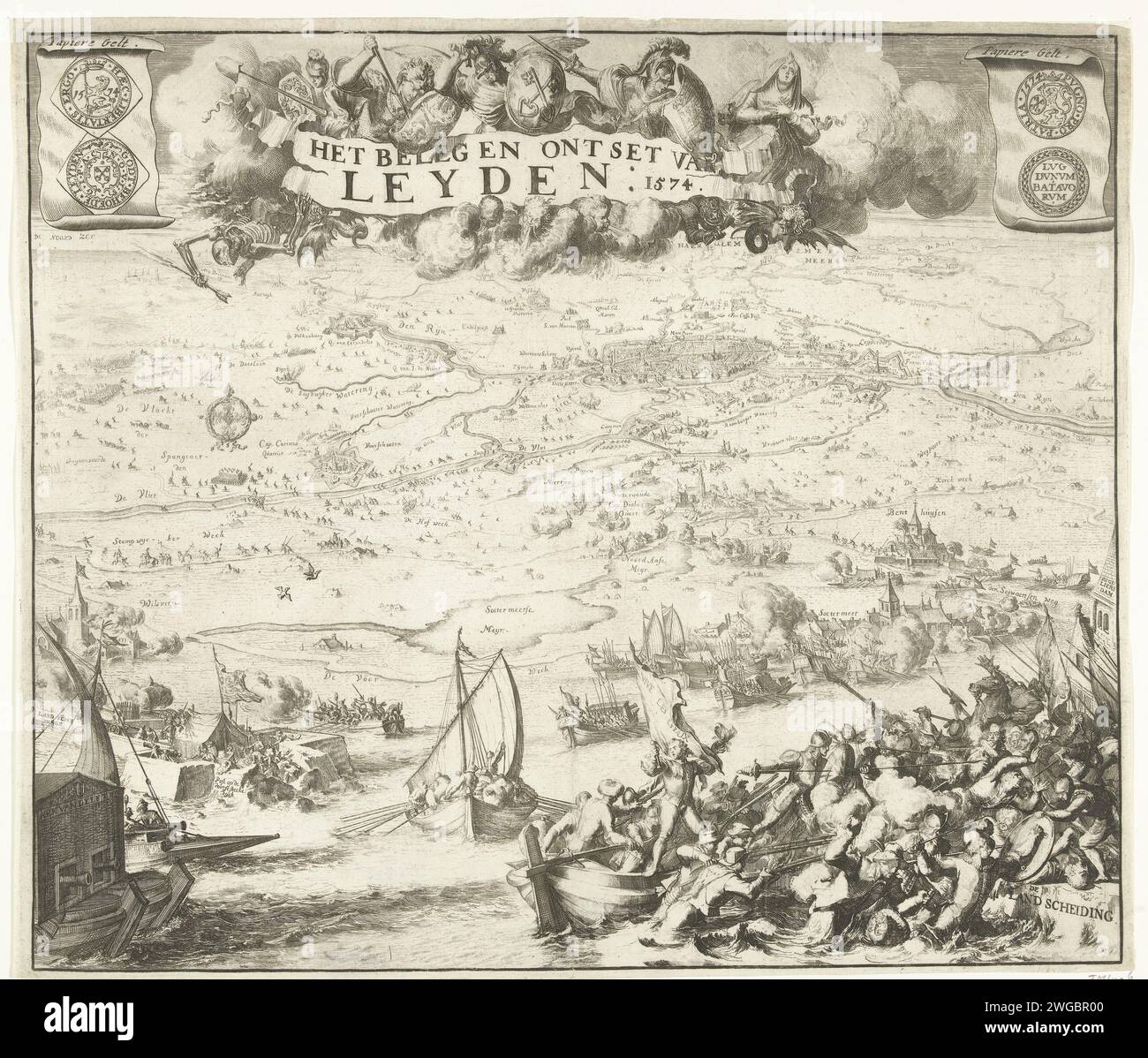 Siege and Relief of Leiden, 1574, 1687 - 1691 print Siege and Relief of ...