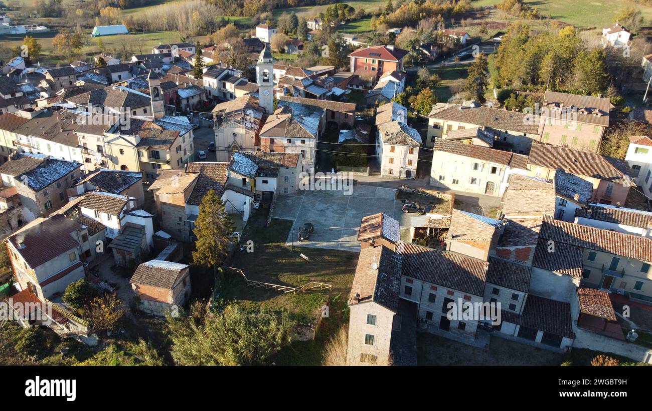 Aerial view of Carezzano, Alessandria, Piedmont, Italy Stock Photo