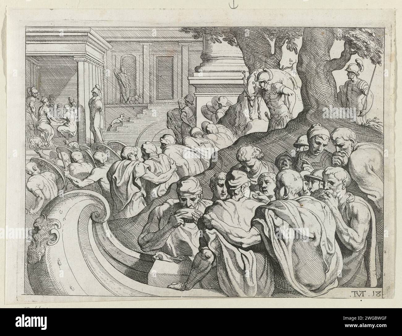 Odysseus on the island of Circe, Theodoor van Thulden, After Francesco