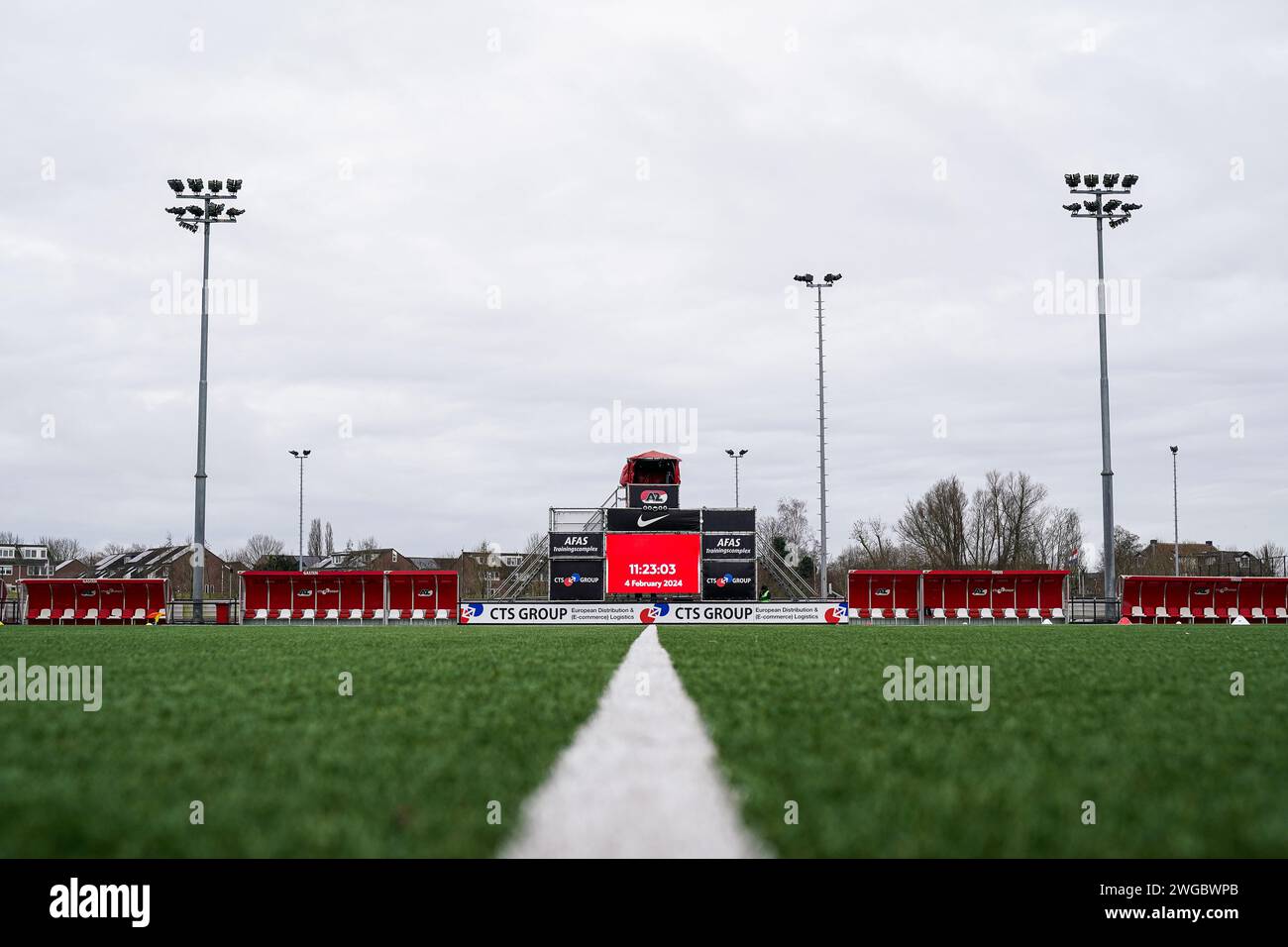 Wijdewormer - Overview of the stadium during the match between AZ V1 v Feyenoord V1 at AFAS Trainingscomplex on 4 February 2024 in Wijdewormer, Netherlands. (Box to Box Pictures//Rene Nijhuis/) Stock Photo