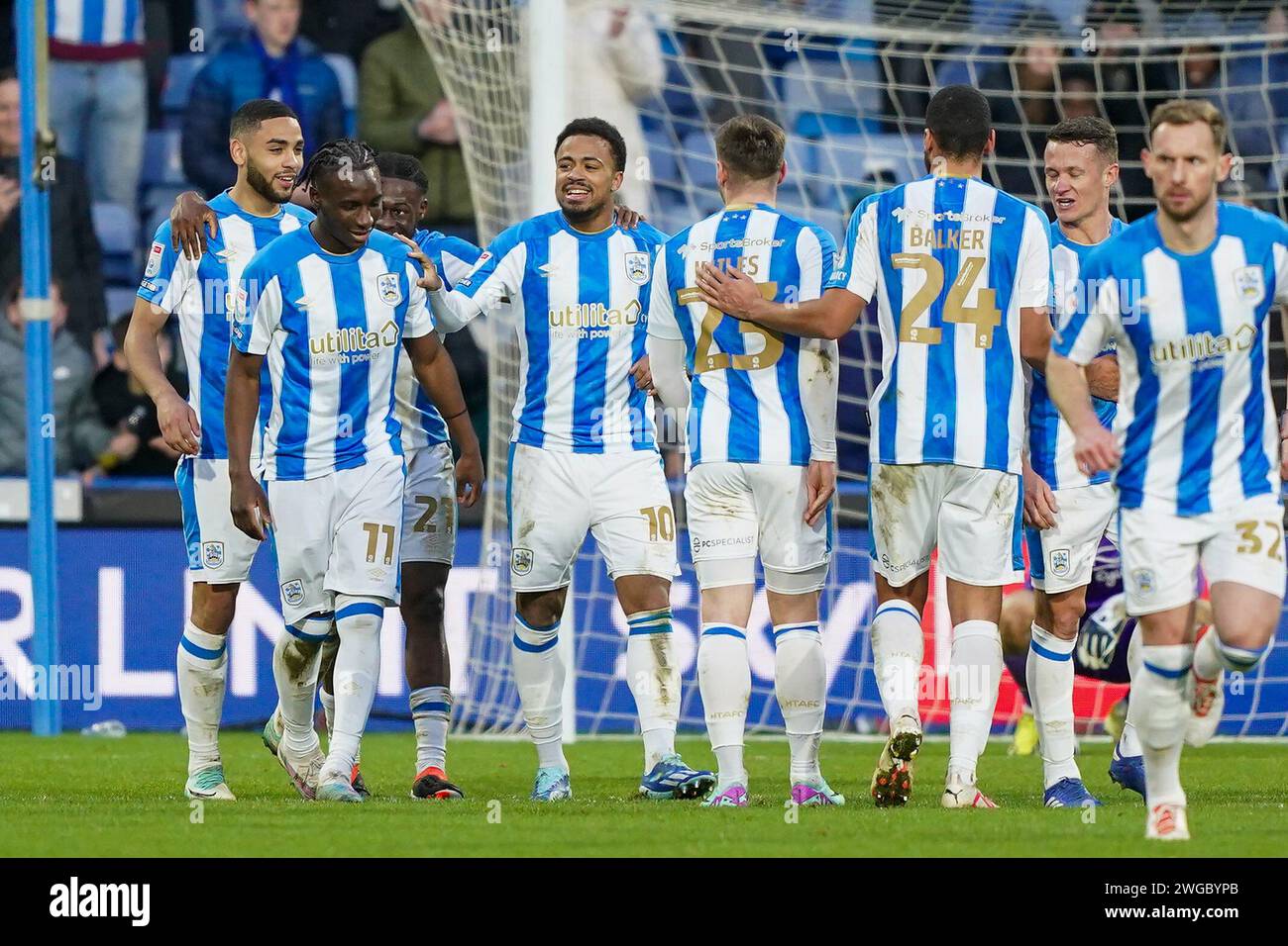 Huddersfield, UK. 03rd Feb, 2024. Huddersfield Town forward Josh Koroma (10) scores a GOAL 40