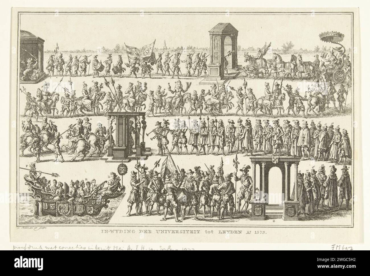 Procession at the initiation of University of Leiden, 1575, 1752 - 1784 ...