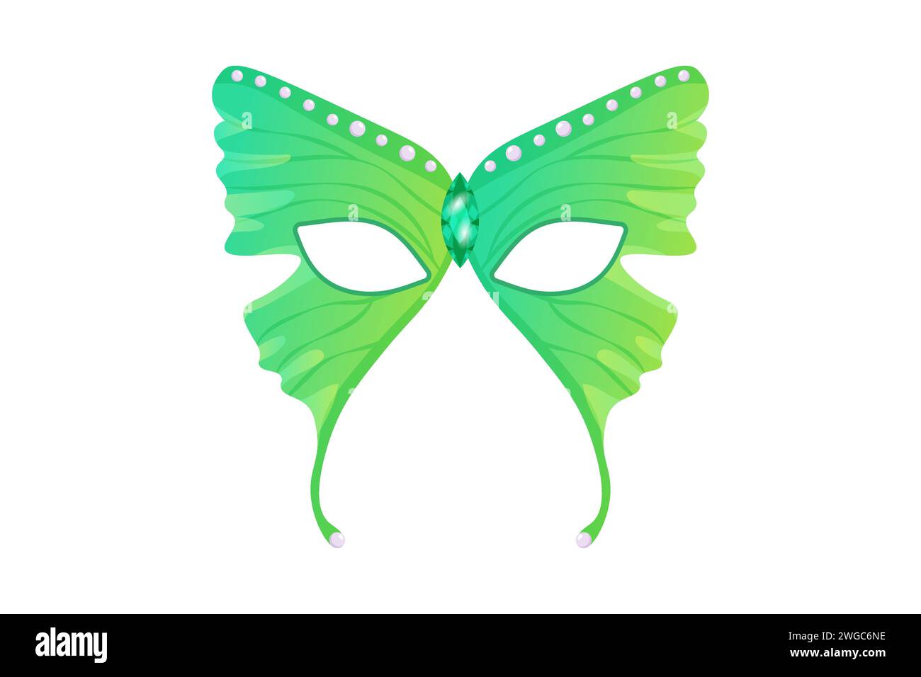 Carnival butterfly mask for carnival, masquerade, purim and mardi gras. On a white isolated background vector Stock Vector