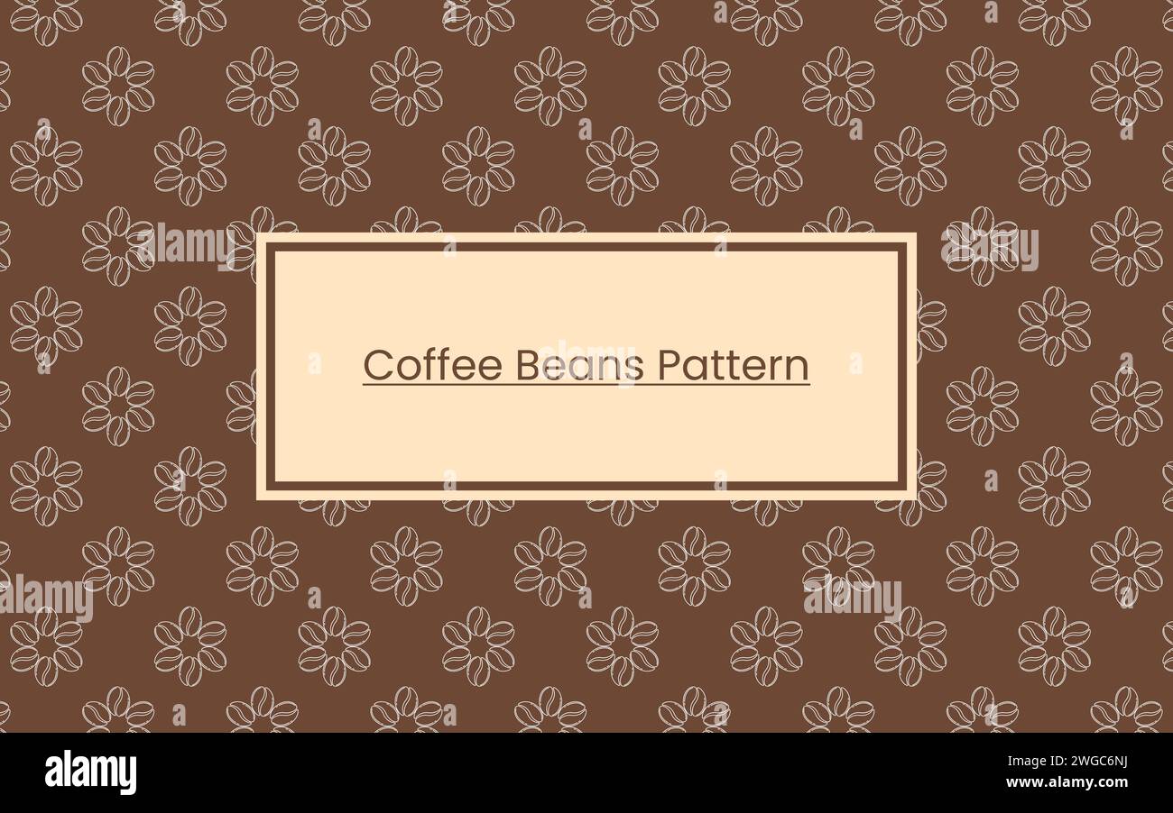 Coffee pattern with line art coffee beans Stock Vector Image & Art - Alamy