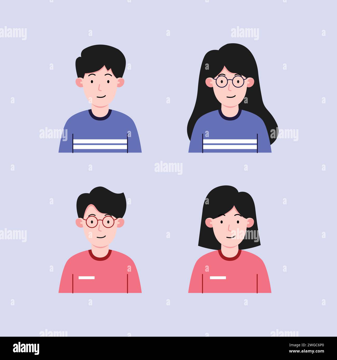 Male and female avatar profile set illustration concept Stock Vector ...