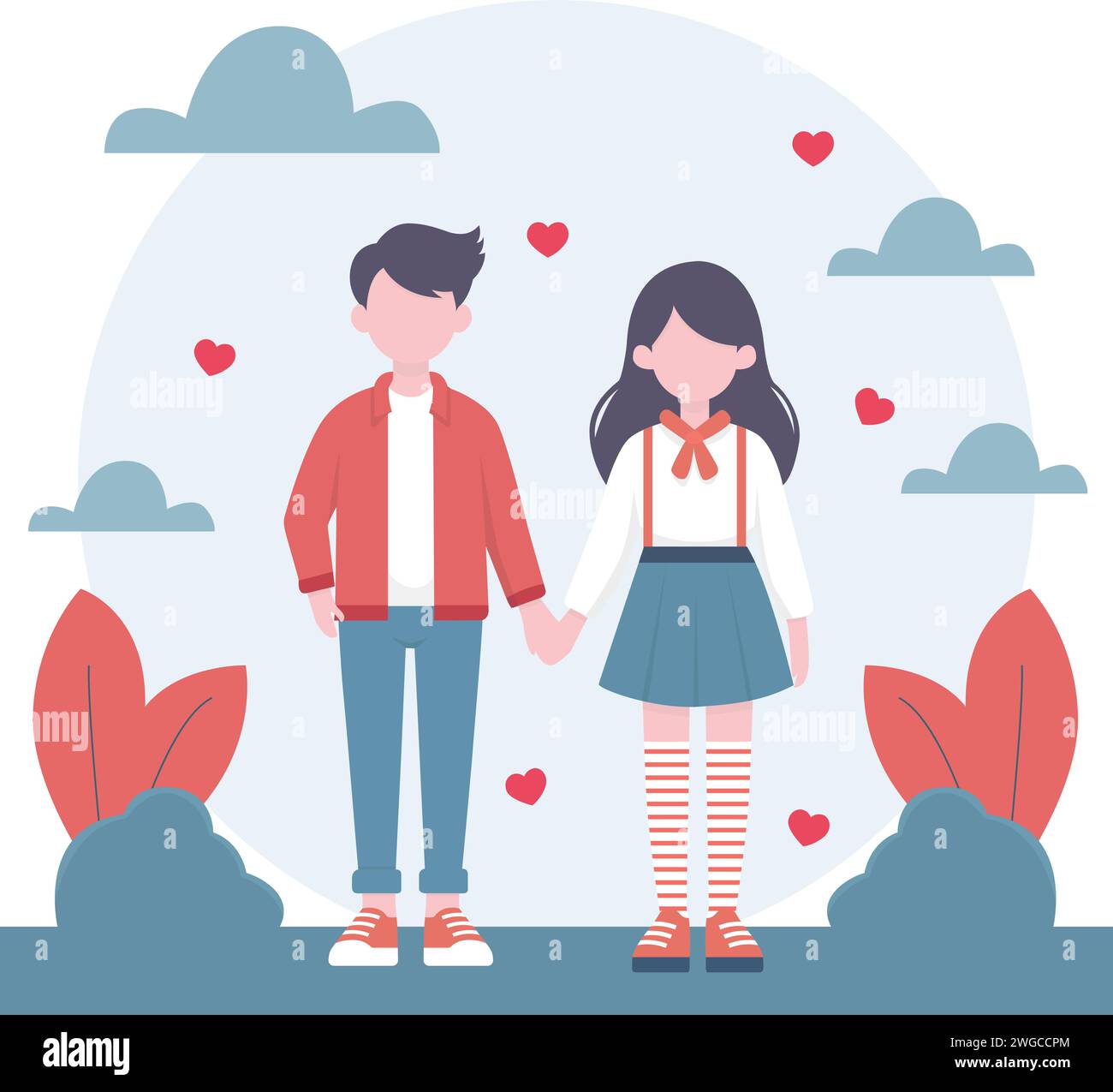 Illustration of a couple holding hand Stock Vector Image & Art - Alamy