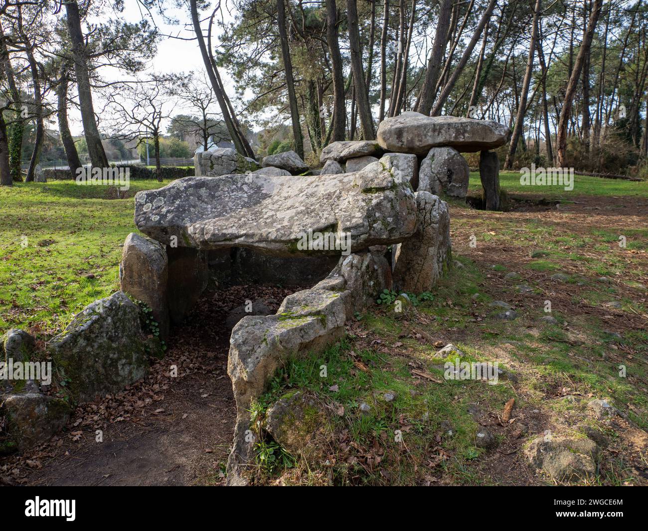 Dolmen de Mané-Kerioned near Carnac, Brittany, France Stock Photo
