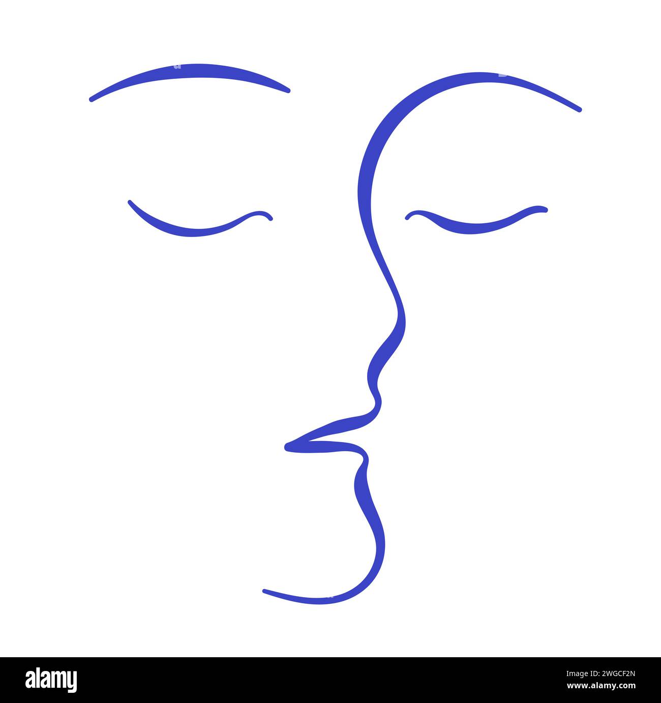 Continuous one line drawing abstract face Stock Vector Image & Art - Alamy