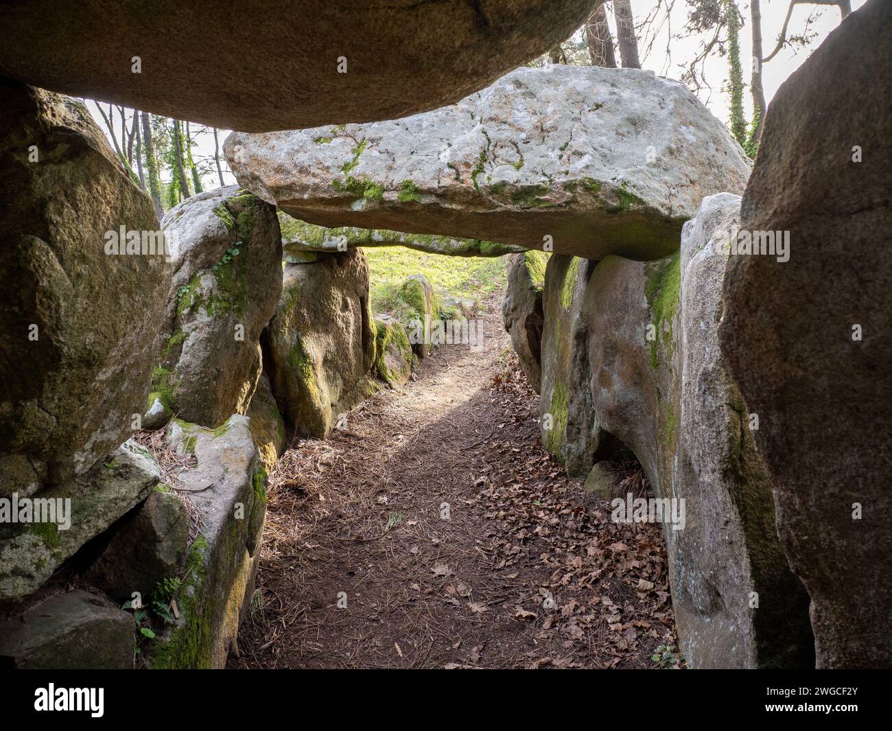 Dolmen de Mané-Kerioned near Carnac, Brittany, France Stock Photo