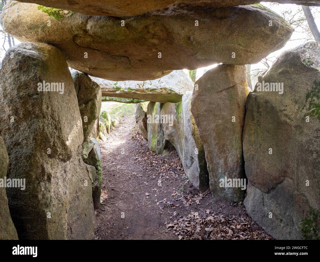 Dolmen de Mané-Kerioned near Carnac, Brittany, France Stock Photo