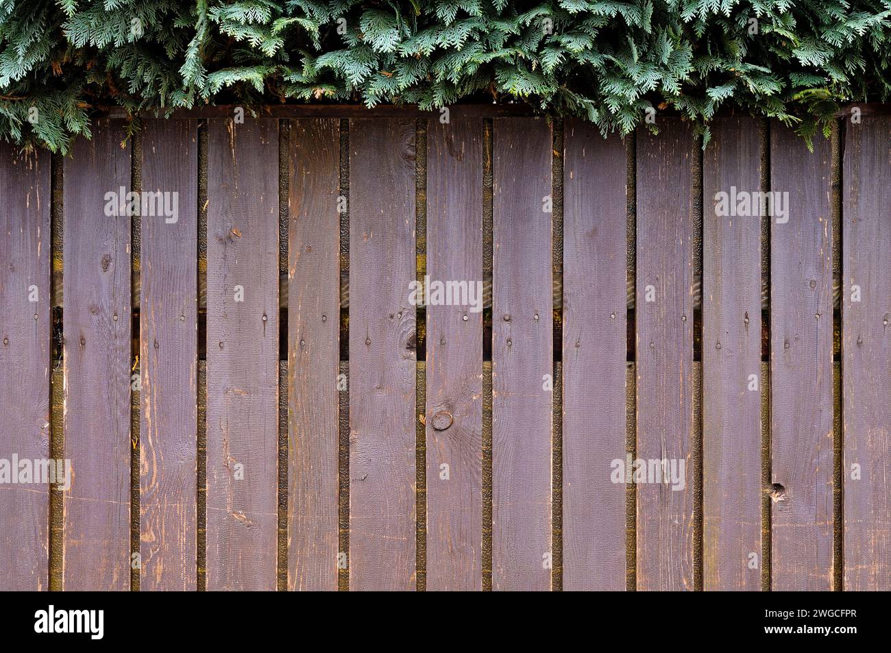 A closeup of a brown wooden fence Stock Photo - Alamy