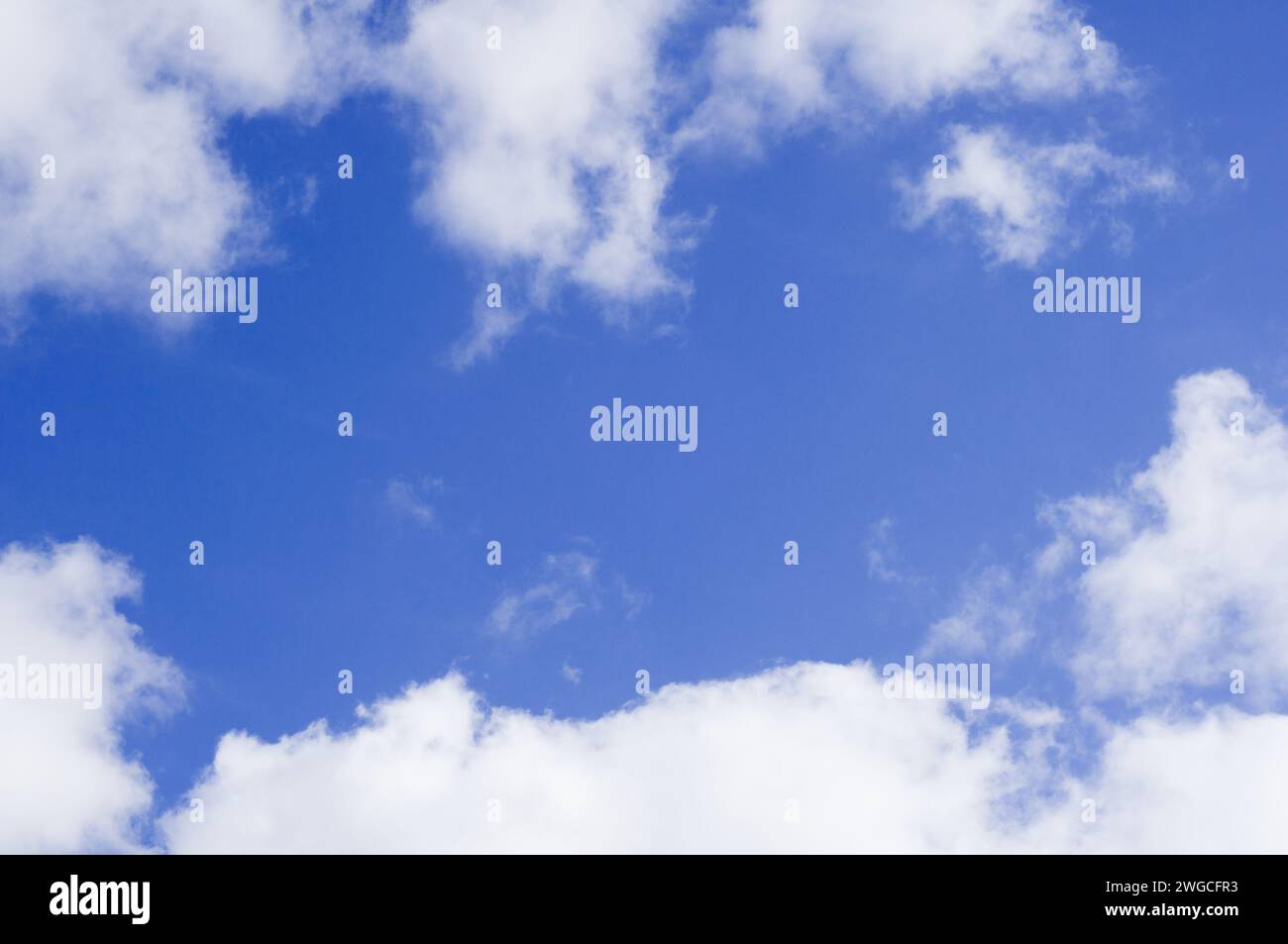 A closeup of cloud formations against the blue sky Stock Photo