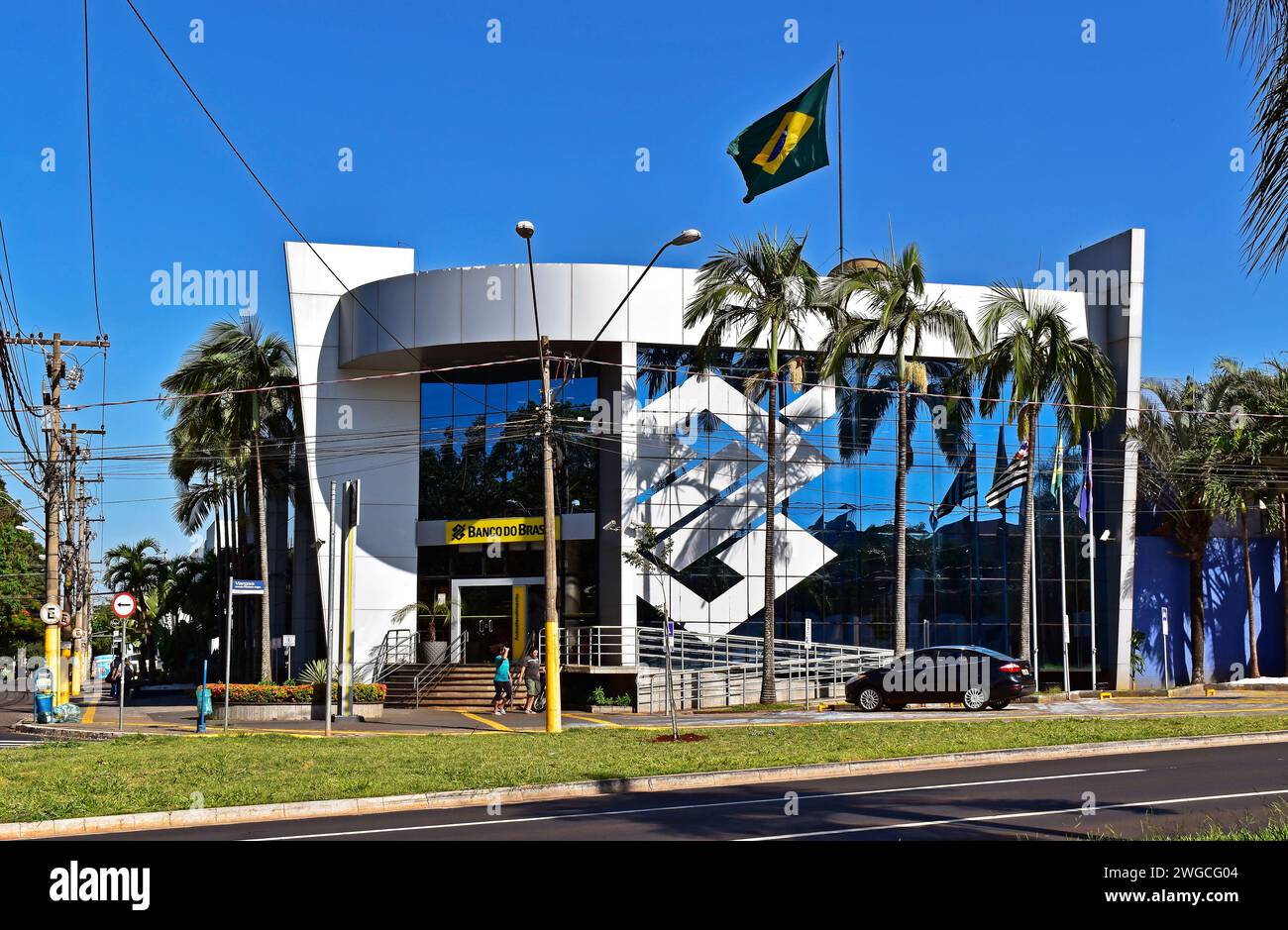 RIBEIRAO PRETO, SAO PAULO, BRAZIL - December 28, 2023: Banco do Brasil agency (Brazil's Bank) Stock Photo