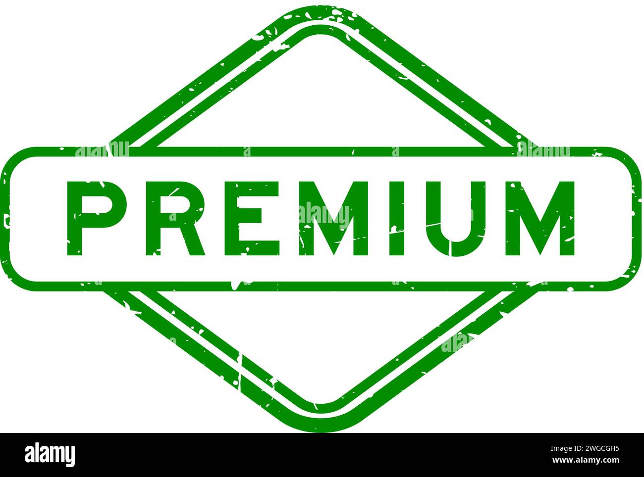 Grunge green premium word rubber seal stamp on white background Stock ...