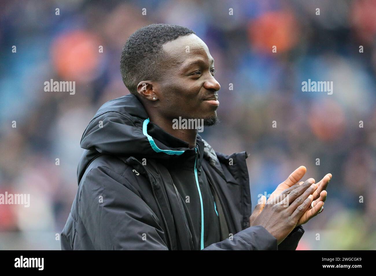 MOHAMED DIOMANDE, a new signing for Rangers FC,  first appearance at Ibrox Stadium, Glasgow, Scotland. DIOMANDE is from Ivory Coast Stock Photo